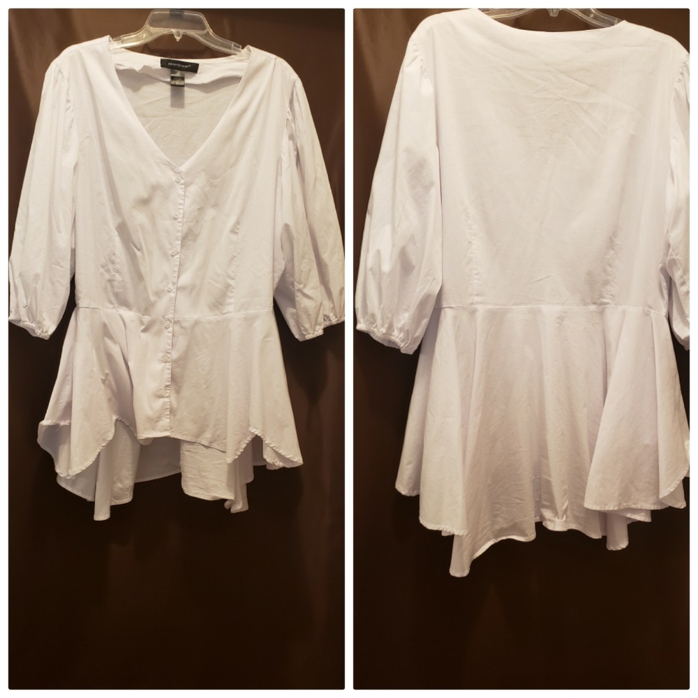 White short long tail shirt